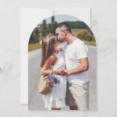 Elegant Monogram Bloemen Foto Boog Trouwen Kaart (Achterkant)