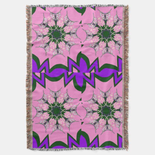 Elegant monogram Bloom: Prachtig persoonlijk motie Deken (Voorkant Verticaal)