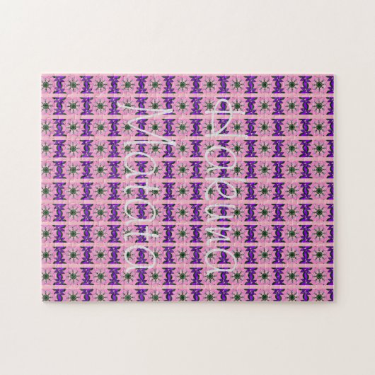Elegant monogram Bloom: Prachtig persoonlijk motie Legpuzzel (Horizontaal)