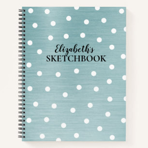 Elegant Monogram Blue Artist Sketchbook Notitieboe Notitieboek