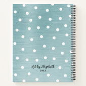 Elegant Monogram Blue Artist Sketchbook Notitieboe Notitieboek (Achterkant)
