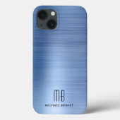 Elegant Monogram Blue Case-Mate iPhone Case (Achterkant)