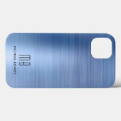 Elegant Monogram Blue Case-Mate iPhone Case (Achterkant (horizontaal))