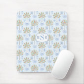 Elegant Monogram Blue en White China Oranje Tree Muismat (Met muis)