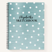 Elegant Monogram Blue Glam Sketchbook Notitieboek (Voorkant)