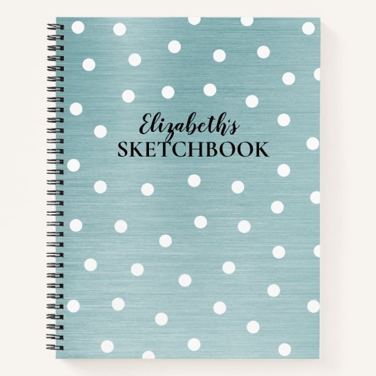 Elegant Monogram Blue Glam Sketchbook Notitieboek (Voorkant)