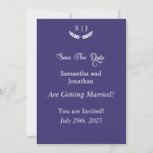 Elegant Monogram Blue Jewel Tone SaveDate Card Kaart (Voorkant)