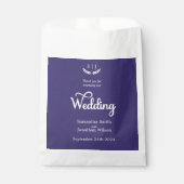 Elegant Monogram Blue Jewel Tone Wedding Bedankzakje (Voorkant)