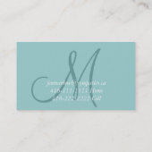 Elegant Monogram Blue Mama Calling Card Contactkaartje (Achterkant)