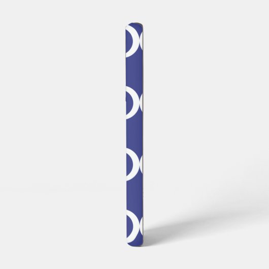 Elegant Monogram Blue Samsung Galaxy Hoesje (Linkerkant)