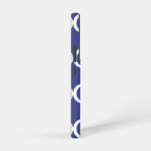 Elegant Monogram Blue Samsung Galaxy Hoesje (Rechterkant)