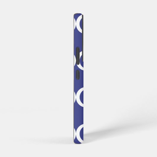 Elegant Monogram Blue Samsung Galaxy Hoesje (Rechterkant)