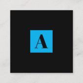 Elegant Monogram Blue visitekaartje (Voorkant)