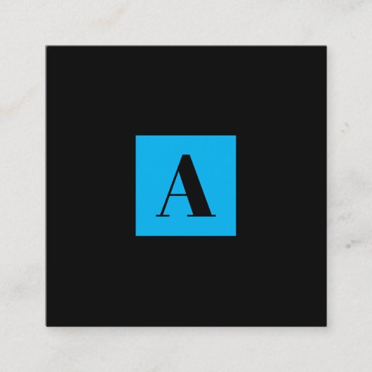 Elegant Monogram Blue visitekaartje (Voorkant)