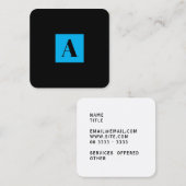 Elegant Monogram Blue visitekaartje (Voorkant / Achterkant)