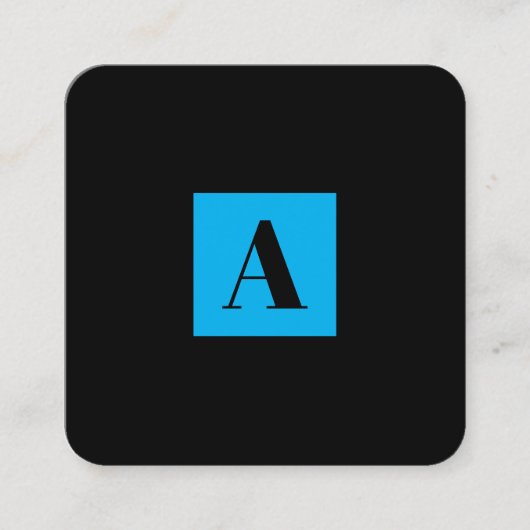 Elegant Monogram Blue visitekaartje (Voorkant)