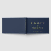 Elegant Monogram Blue Wedding Gastenboek (Volledig)
