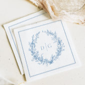 Elegant Monogram Blue Wedding Servet