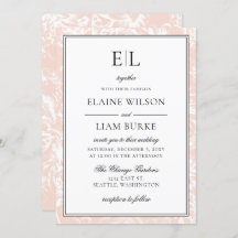 Elegant Monogram Blush Floral Wedding