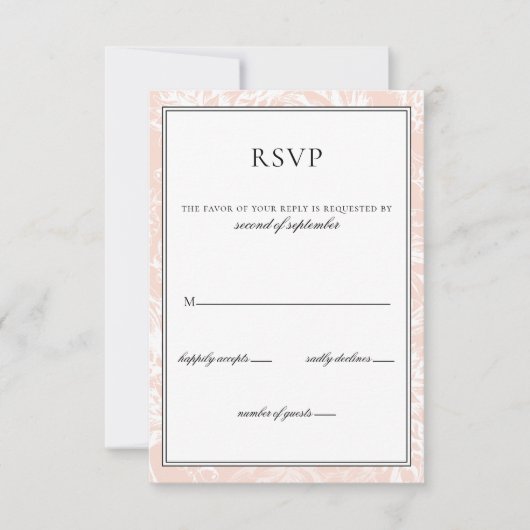 Elegant Monogram Blush Floral Wedding rsvp (Voorkant)