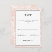 Elegant Monogram Blush Floral Wedding rsvp (Voorkant / Achterkant)