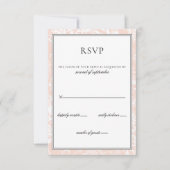 Elegant Monogram Blush Floral Wedding rsvp Kaartje (Voorkant)