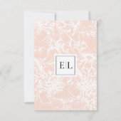 Elegant Monogram Blush Floral Wedding rsvp Kaartje (Achterkant)