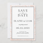Elegant Monogram Blush Floral Wedding Save The Date (Voorkant)
