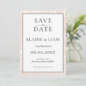 Elegant Monogram Blush Floral Wedding Save The Date (Staand voorkant)