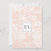 Elegant Monogram Blush Floral Wedding Save The Date (Achterkant)