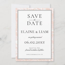 Elegant Monogram Blush Floral Wedding Save The Date