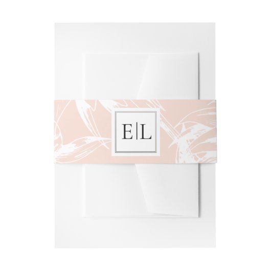 Elegant Monogram Blush Floral Wedding Uitnodigingen Wikkel (Voorkant Voorbeeld)