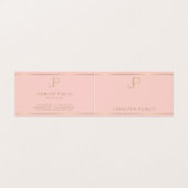 Elegant Monogram Blush Pink Gold Clean Sjabloon Visitekaartje (Buitenkant ongevouwen)