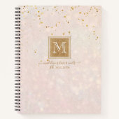 Elegant Monogram Blush Pink Gold Glitter Sparkle Notitieboek (Voorkant)
