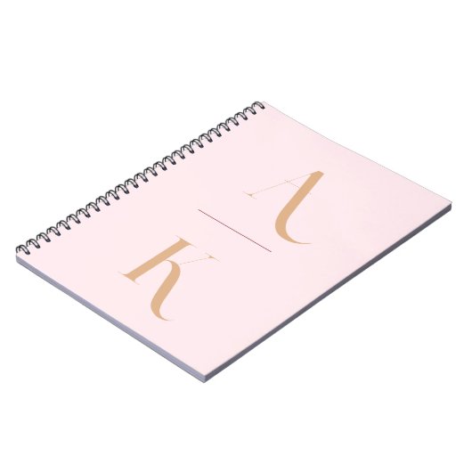 Elegant monogram blush roze reizen notitieboek (Linkerzijde)
