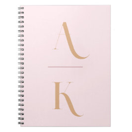 Elegant monogram blush roze reizen notitieboek