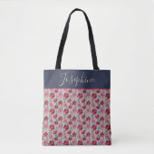 Elegant Monogram Blush Roze & Rood Tote Bag (Voorkant)