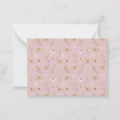 Elegant Monogram Boho Waterverf Wildflower Bloemen Notitiekaartje (Achterkant)