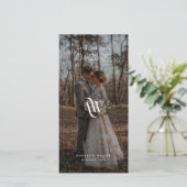 Elegant Monogram Bookmark QR-code Rustic Photo Save The Date (Staand voorkant)