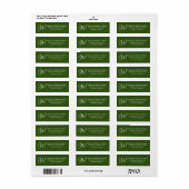 Elegant Monogram bos groen klassiek adres Etiket (Full Sheet)