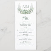 Elegant Monogram Botanisch Wreath Weddenschap Menu (Voorkant)
