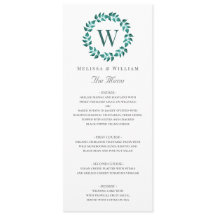 Elegant Monogram Botanische Groene Blauwgroen Brui