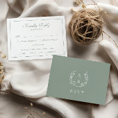 Elegant Monogram Botanische krans RSVP Sage Groen Informatiekaartje