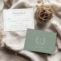 Elegant Monogram Botanische krans RSVP Sage Groen