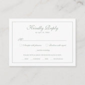 Elegant Monogram Botanische krans RSVP Sage Groen Informatiekaartje (Voorkant)