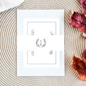 Elegant Monogram Botanische krans Uitnodigingen Wikkel