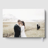 Elegant Monogram Botanische Kreeft Foto Huwelijk Gastenboek (Achterkant)