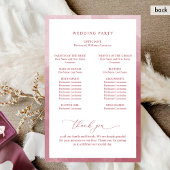 Elegant Monogram Bourgogne Trouwprogramma