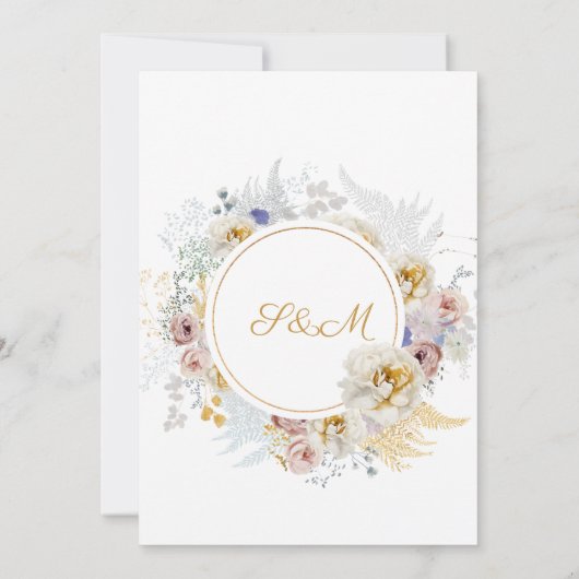 Elegant Monogram Bride Groom Name Wedding Save The Date (Achterkant)