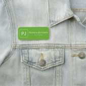 Elegant monogram Bright Apple Green: Professioneel Naamplaatje (In situ)